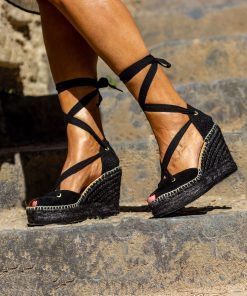 Alternative view of Alpargata con cuña Dolores Negro.