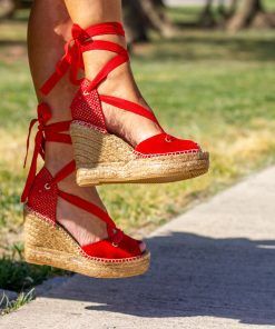 Alpargata con cuña Dolores Rojo.