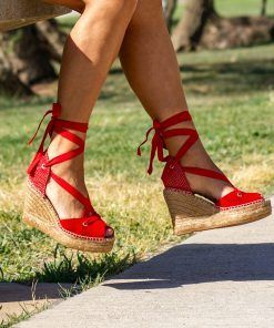 Alternative view of Alpargata con cuña Dolores Rojo.