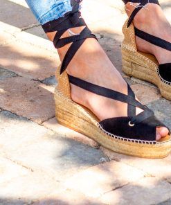 Alternative view of Alpargata con cuña Sofía Negro.