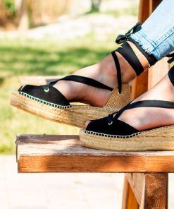 Alpargata con cuña Sofía Negro.