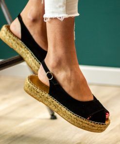 Alpargata con plataforma Elena Negro.