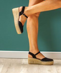 Alternative view of Alpargata con cuña Julia Negro.