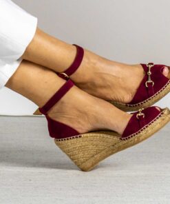Alpargata con cuña Estribo Granate.