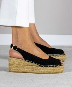 Alpargata con cuña Leyre Negra.