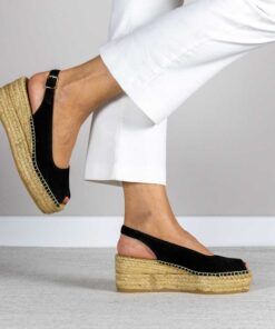 Alternative view of Alpargata con cuña Leyre Negra.